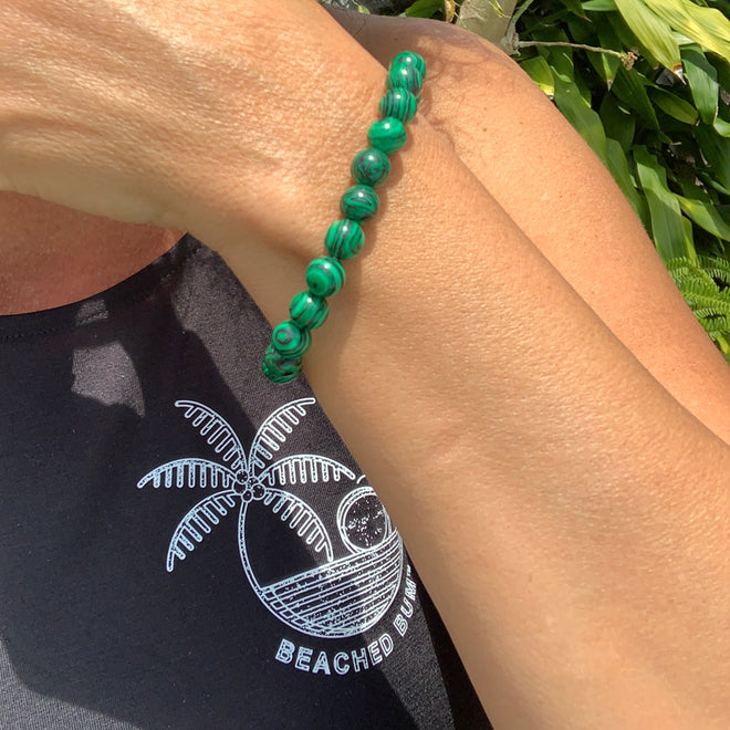 Malachite Gemstone Beaded Bracelet - 8MM