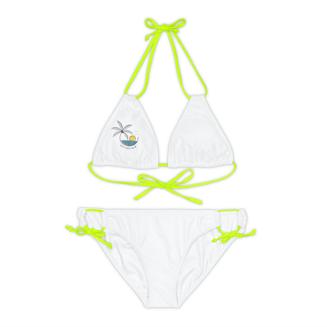 Strappy Bikini Set (AOP) - WHITE