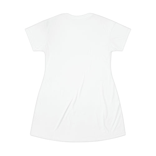 HAPPINESS - T-Shirt Dress (AOP) - WHITE
