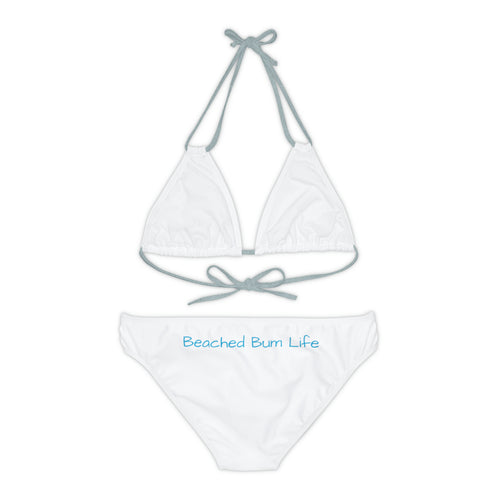 Strappy Bikini Set (AOP) - WHITE