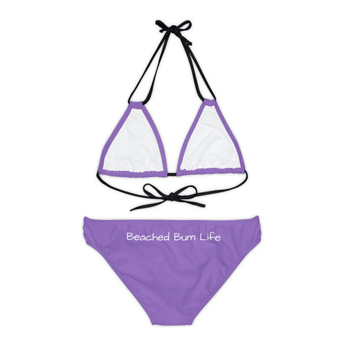 Strappy Bikini Set (AOP) - PURPLE