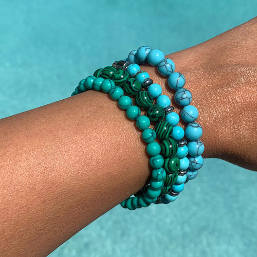 Turquoise Gemstone Beaded Bracelet - 6MM
