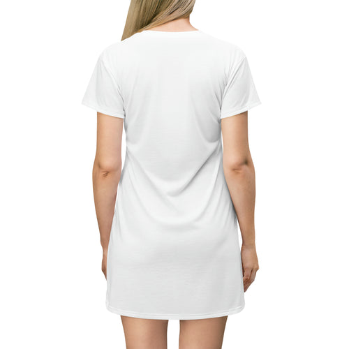 HAPPINESS - T-Shirt Dress (AOP) - WHITE