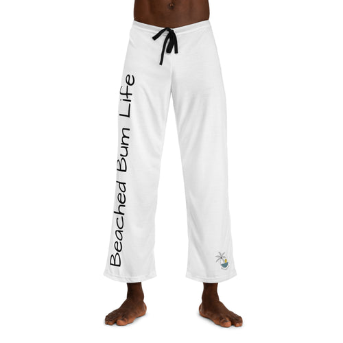 BEACHED BUM LIFE - Men's Pajama Pants (AOP) - WHITE