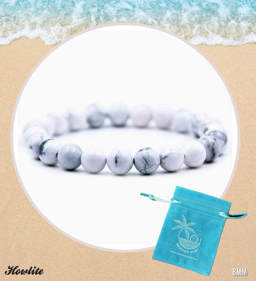 Howlite Gemstone Beaded Bracelet - 8MM