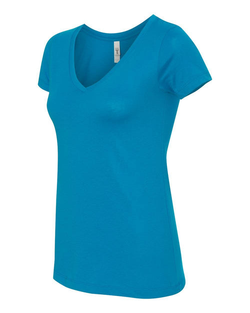 Turquoise Women's V Neck  T-Shirt