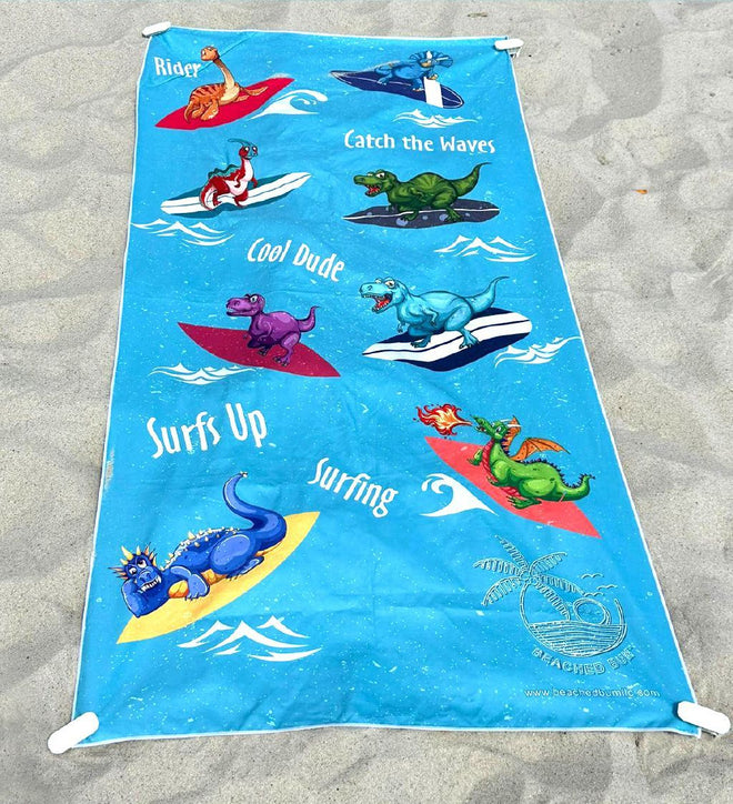 Secure Towel in Sand - Clear White Anchors