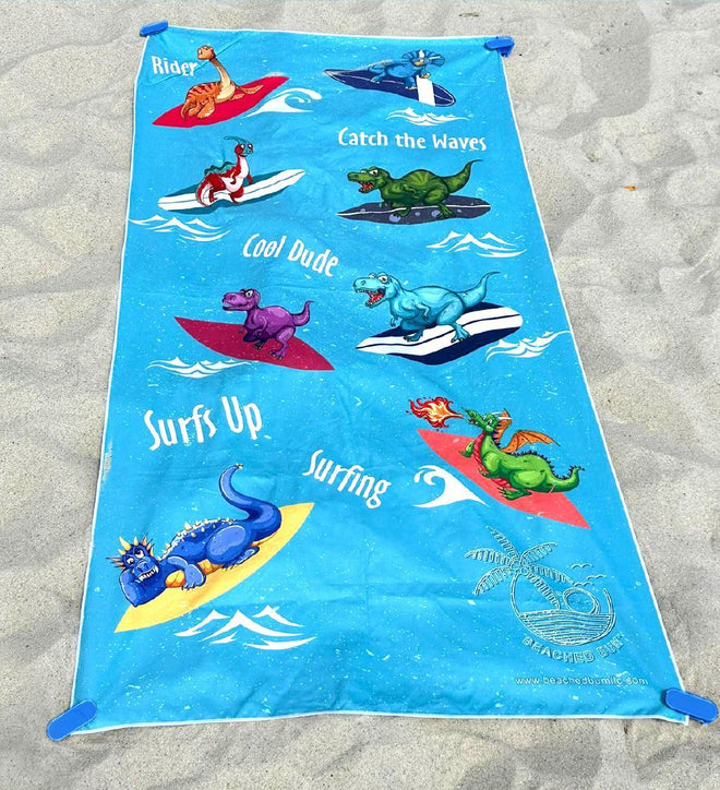Secure Towel in Sand - Blue Anchors